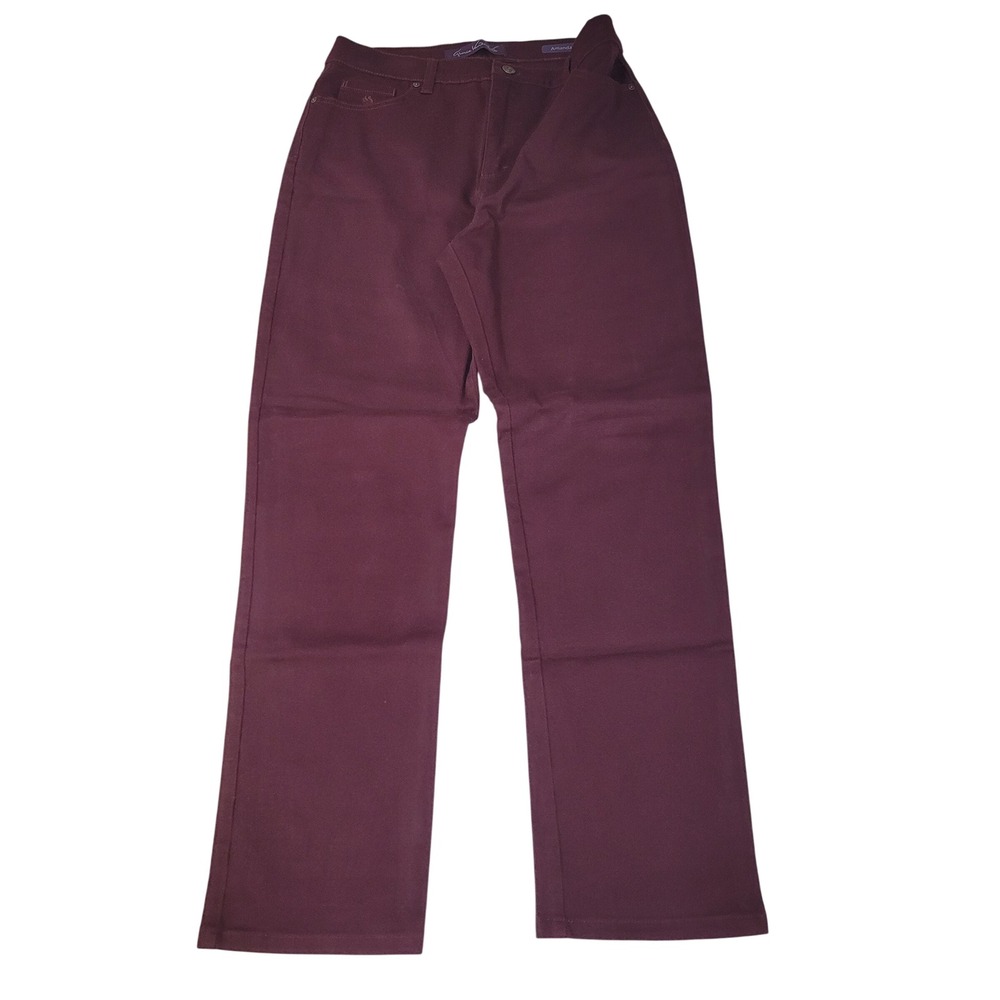 Gloria Vanderbilt Amanda Tapered Jeans Burgundy Maroon Size 10 High Rise Stretch